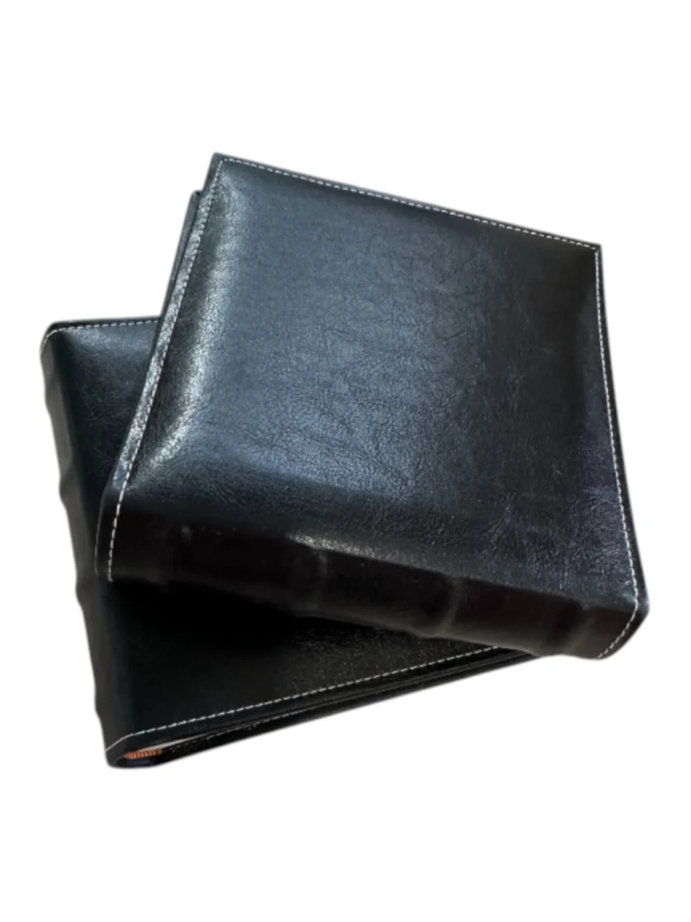 Burnes of Boston Vintage-Style, Book-Bound Black Leather Photo Albums- Set of 2